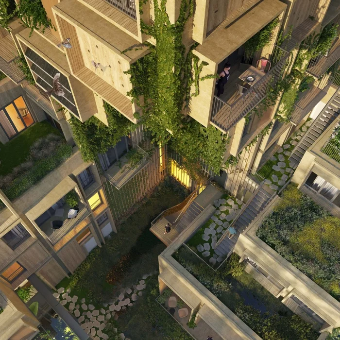Mens, dier en plant leven hier happy naast elkaar